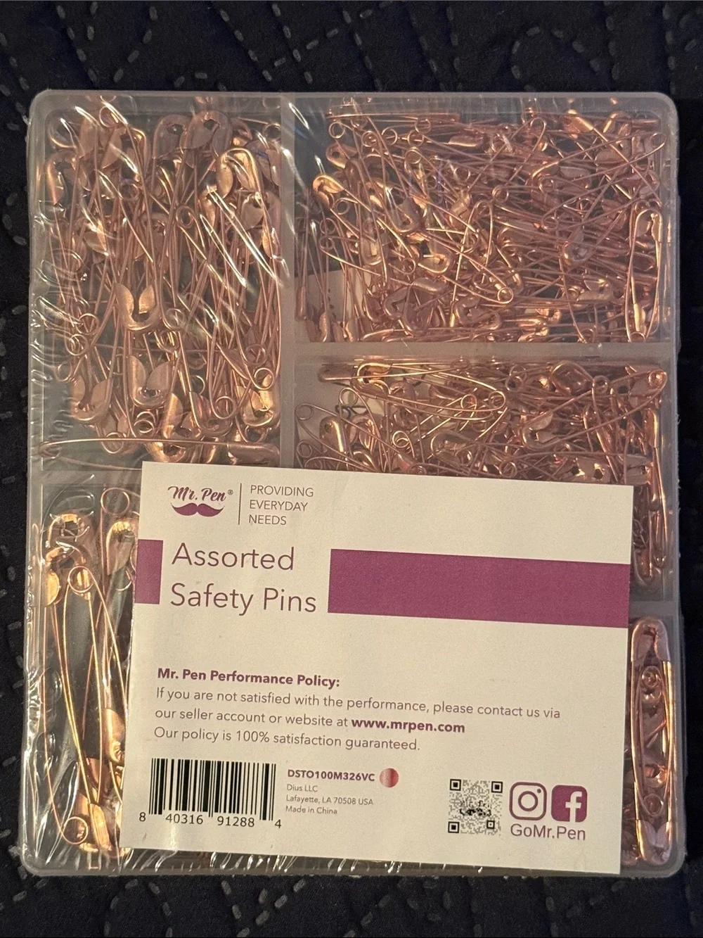 NWT 300 Count Assorted Rose Gold Safety Pins
